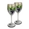 Crafted Creations Set of 2 Green Grapes and Vines Hand Painted Wine Drinking Glasses 10.5 oz.